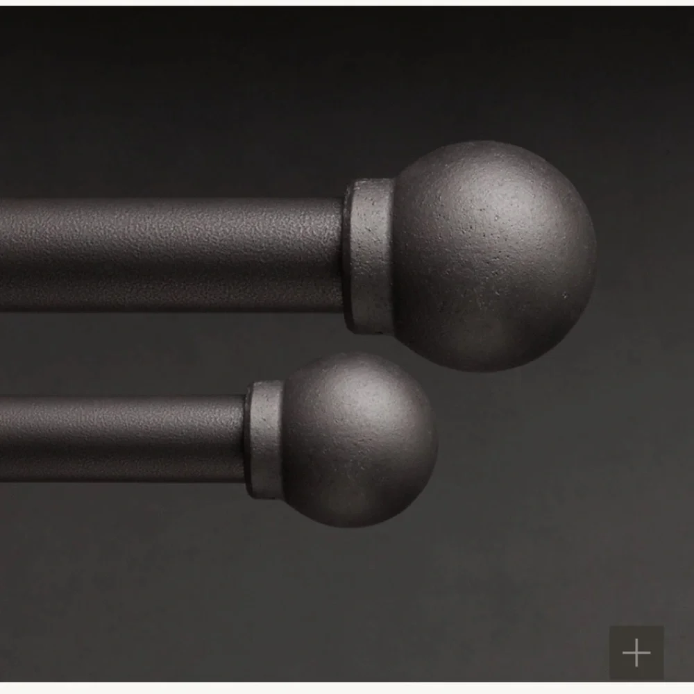Restoration hardwares INDUSTRIAL HAND-FORGED BALL FINIALS SET 2 BLACKENED IRON
